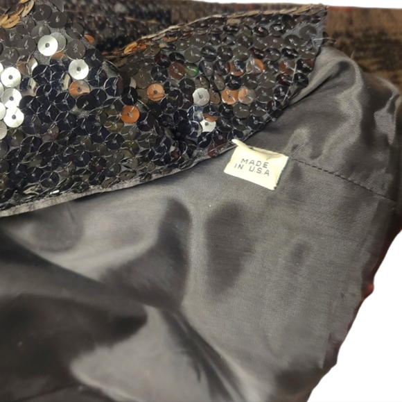 🔥FINAL PRICE DROP🔥 RARE VTG MIGNON BLACK SEQUIN BOLERO JACKET SZ 6 - Picture 3 of 6